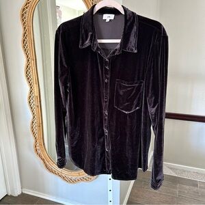 Revolve / LPA Velvet Button Down Shirt